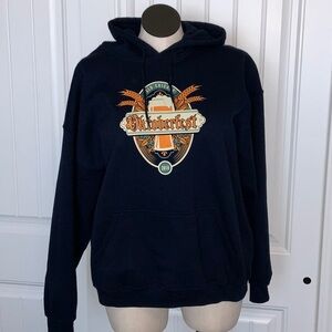 Oktoberfest Hoodie Men’s Old Chicago XL Navy Blue Sweatshirt Kangaroo Beer Pouch